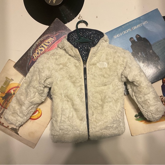 NORTH FACE TODDLER REVERSIBLE MOSSBUD SWIRL JACKET 3T - Picture 2 of 9